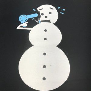Classic Girl Women's Size Small Snowman With Hair Dryer Short Sleeve Tee NWOT